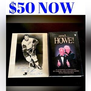 Gordie Howe Autograph Mr Hockey Hall of Famer Signed Book & Signed Photo
